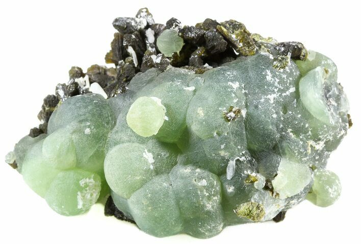 Prehnite Spheres with Epidote and Stilbite - (Special Price) #56094